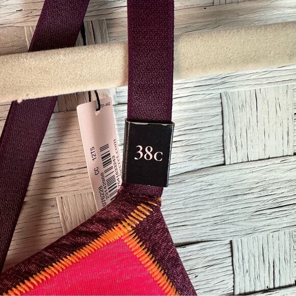 Victoria’s Secret no-wire/sans armature bra push-up colorful pink burgundy - Picture 2 of 6